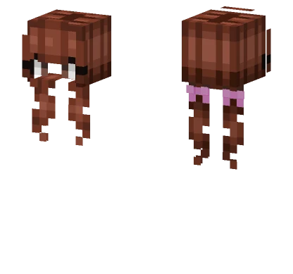 Female HB Rusty Brownish Red Fade Pigtails Minecraft skin