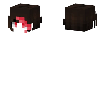 Female HB Short Brown Light Red Bangs Minecraft skin