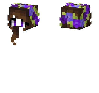 Female HB Short Brunette w Flowers V2 Minecraft skin