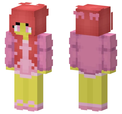 Female Light Pink Coat Bows Minecraft skin