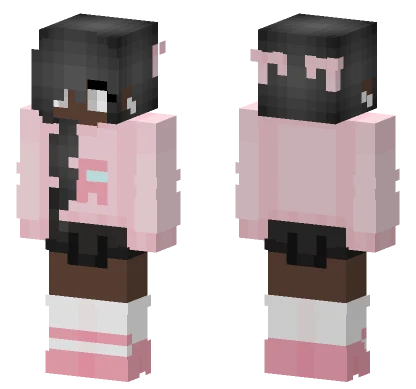 Female Pink Outfit Skirt Highheels Minecraft skin