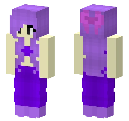 Female Purple Outfit Bow Minecraft skin