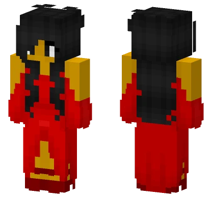 Female Red Dress Minecraft skin