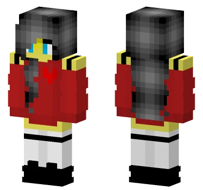 Female Red Shirt Heart Logo Minecraft skin