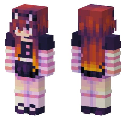 Fiery Anime Girl Minecraft skin