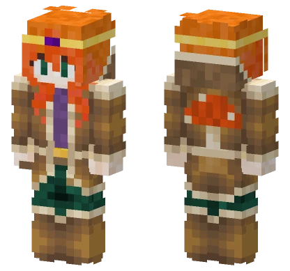 Fiery Mushroom Girl Minecraft skin