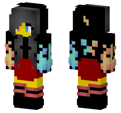 Fire and Ice Hoodie Skirt Minecraft skin