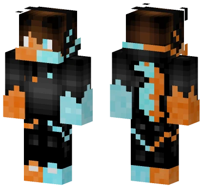 Fire Ice Wizard Black Minecraft skin