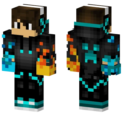 Fire vs Water Boy Minecraft skin