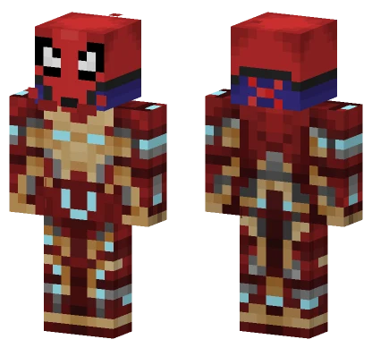 Fixed Iron Man Holding Spiderman Minecraft skin