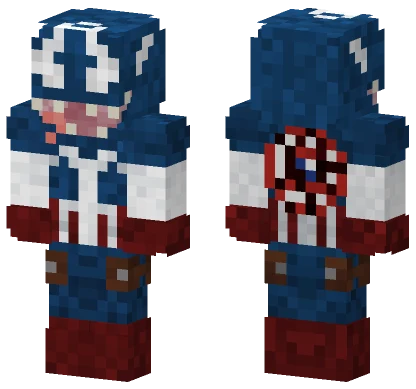 Fixed Venomized Captain America Minecraft skin