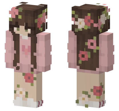 Floral Dress Girl Minecraft skin
