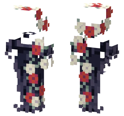 Flowery Black Dress V2 Minecraft skin