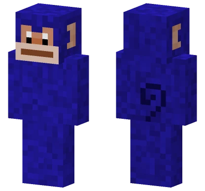 Fluffy Blue Monkey Minecraft skin