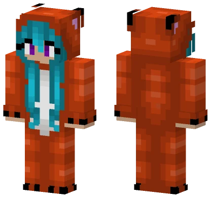 Foxy Onesie Female Blue Hair Minecraft skin