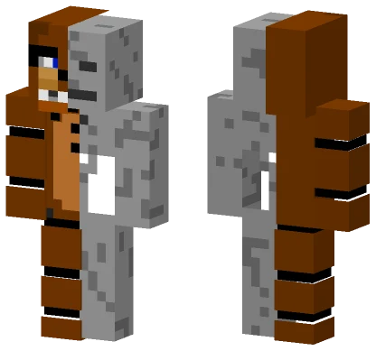 Freddy Fazbear and Skeleton Minecraft skin