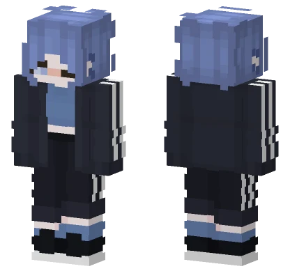 Frni Blue Hair Girl Minecraft skin