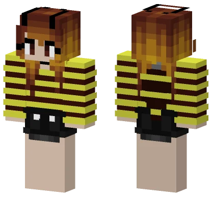 Fuzzy Bumblebee Brown Yellow Minecraft skin