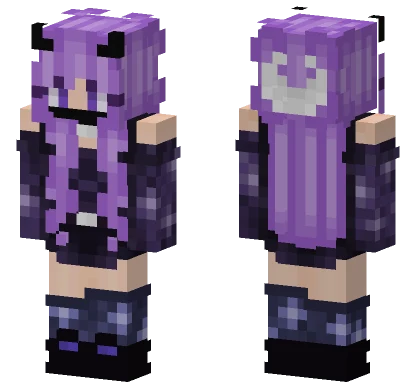 Galaxy Moon Girl Minecraft skin