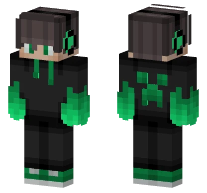 Gamer Boy Green Hoodie Minecraft skin