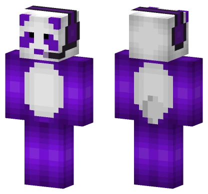 Gamer Panda With Headphones Minecraft skin
