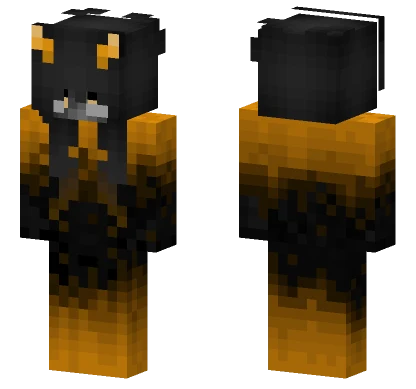 German Egirl Orange Black Fade Minecraft skin