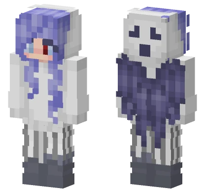 Ghost Hoodie Girl Minecraft skin