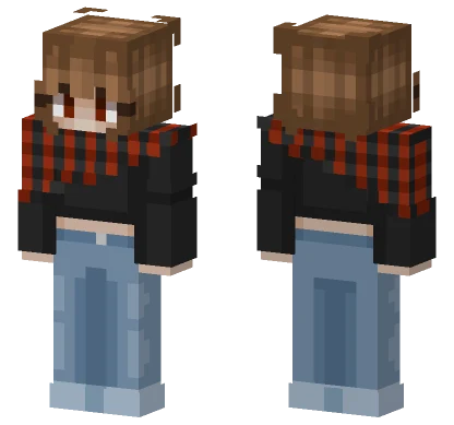 Gianna With Flannel Poncho Minecraft skin