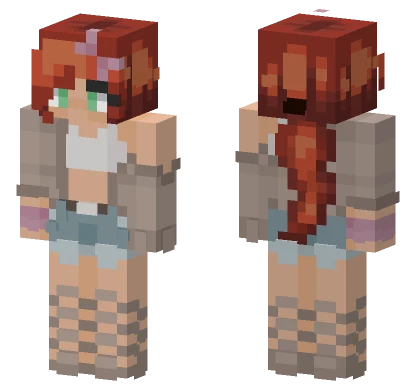Ginger Pink Bow Minecraft skin