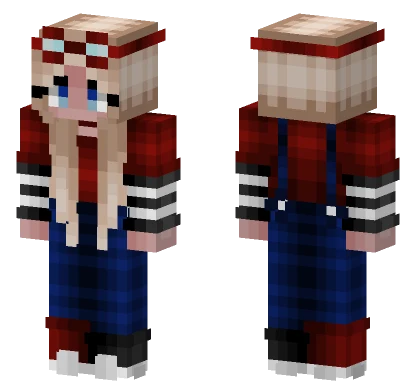Girl Blonde Goggles Red White Minecraft skin