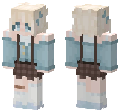 Girl Blue Cardigan Minecraft skin