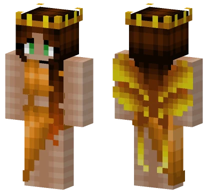 Girl Brunette Honey Color Wings Minecraft skin