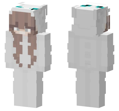Girl Hoodie White Minecraft skin