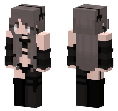 Girl In Black Outfit Minecraft skin