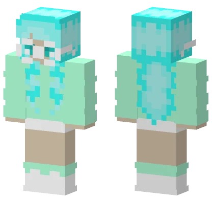 Girl In Mint And Teal Minecraft skin