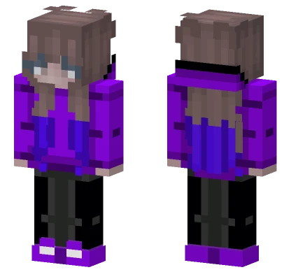 Girl In Purple Sweatshirt Minecraft skin
