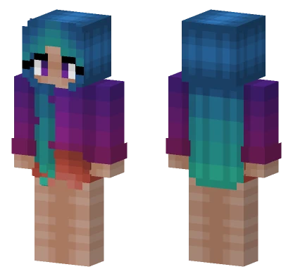 Girl Purple Fade Pink Shirt Minecraft skin
