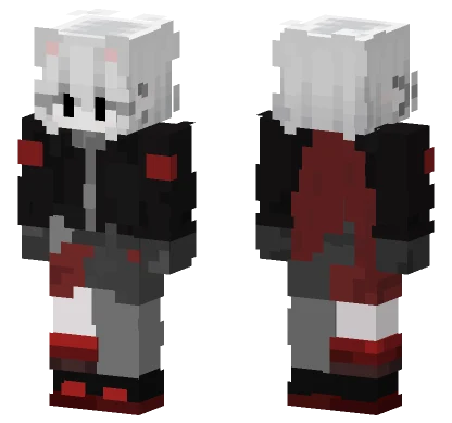 Girl White Hair Minecraft skin