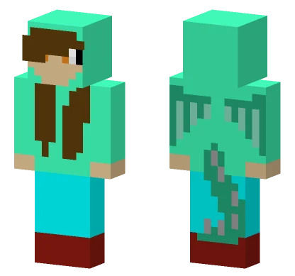 Girl With Dragon Hoodie Minecraft skin
