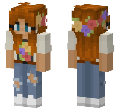 Girl With Flower Crown Minecraft skin