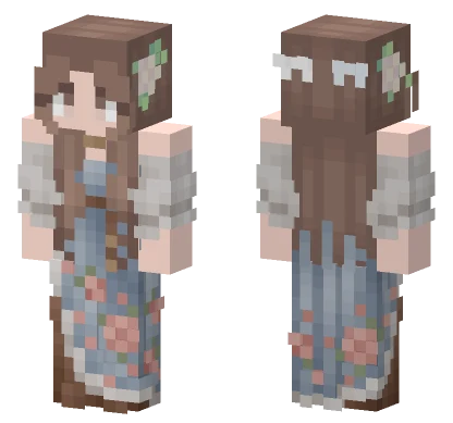 Girl With Flowers Minecraft skin