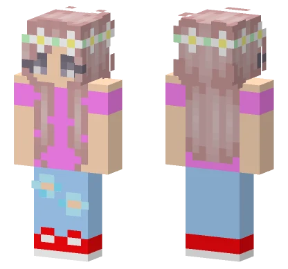 Girl With Flowers In Hair Minecraft skin