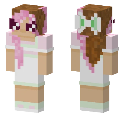 Girl With Pink And Brown Hair Minecraft skin