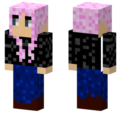 Girl With Pink Hair Minecraft skin