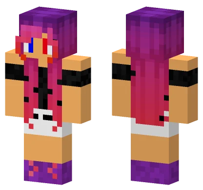 Girl With Pink Hair Minecraft skin