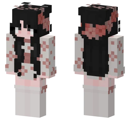 Girl With Red Accents Minecraft skin