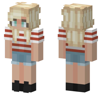 Girl With Striped Shirt Minecraft skin