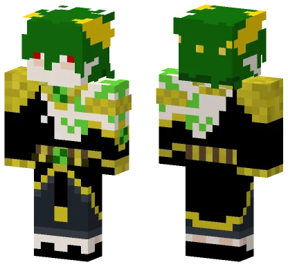 Gl1tch3d Green Hair Girl Minecraft skin