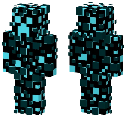 Glitch Creeper Blue Pixel Minecraft skin