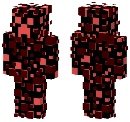Glitch Creeper Red Pixel Minecraft skin